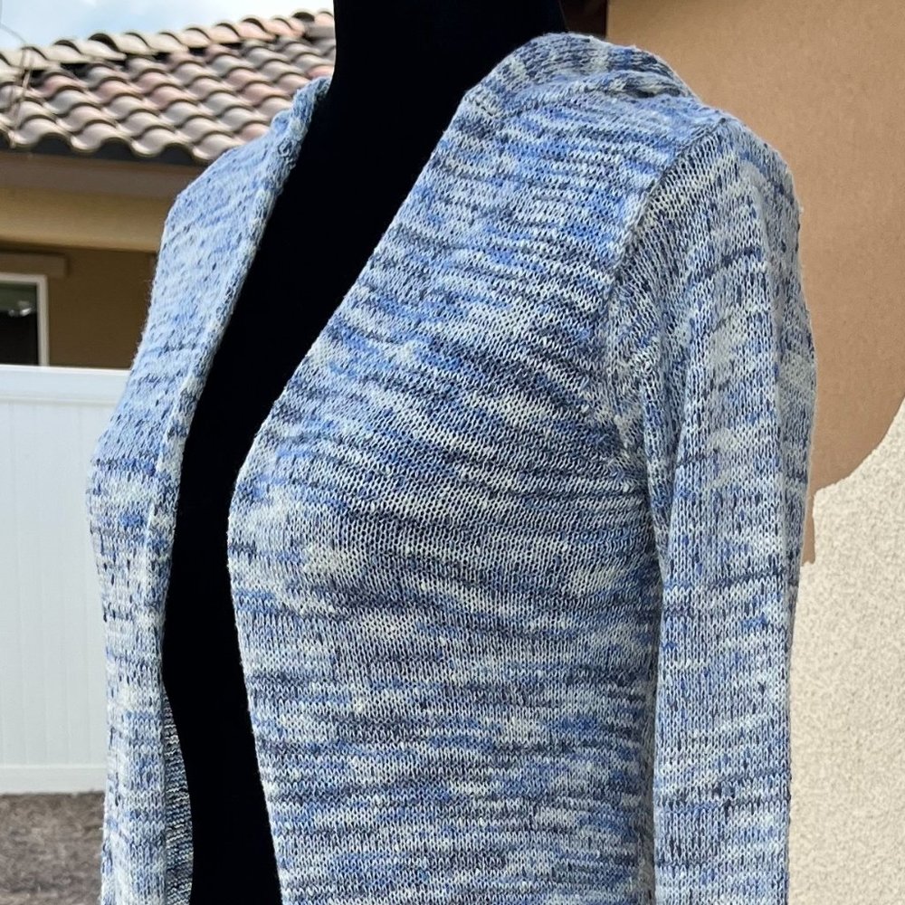 Mudd Blue & White Open Cardigan With Hood Girls Size 16 - Picture 5 of 16